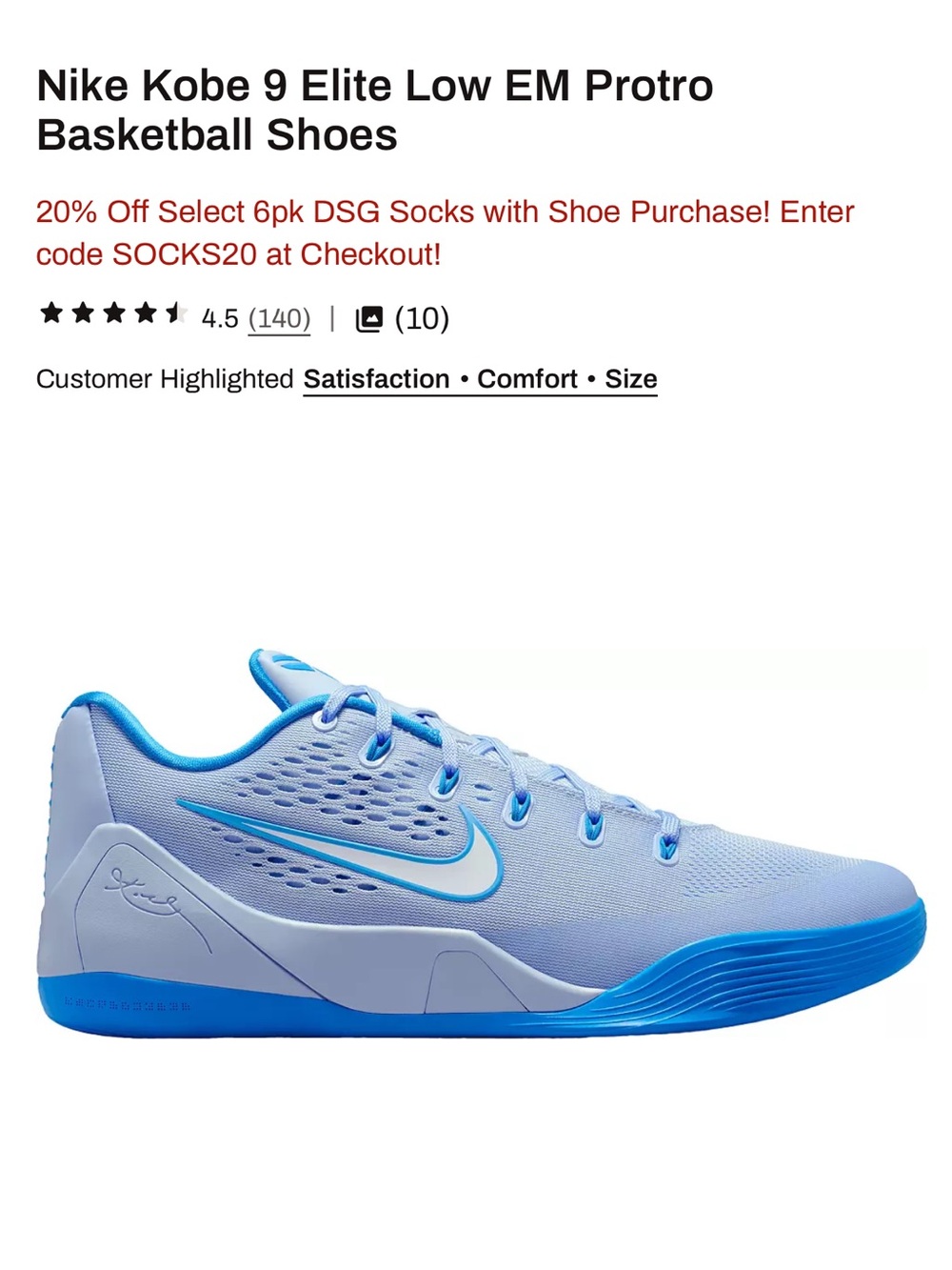 Nike Kobe 9 Elite Low EM Protro Basketball Shoes